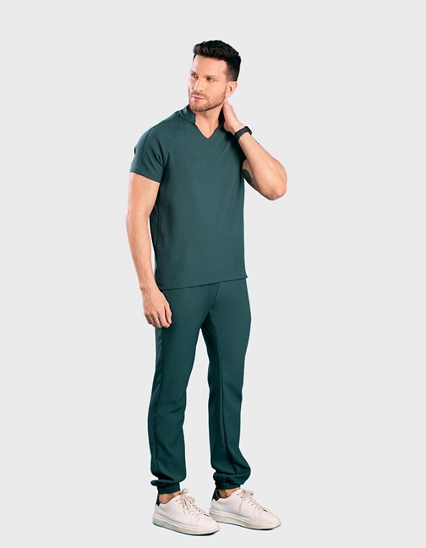 Scrub Masculino Ônix Verde Petróleo