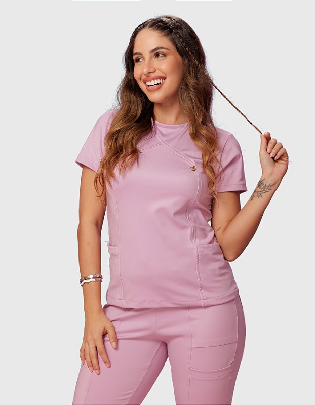 Scrub Feminino Megan Rosa Pétala