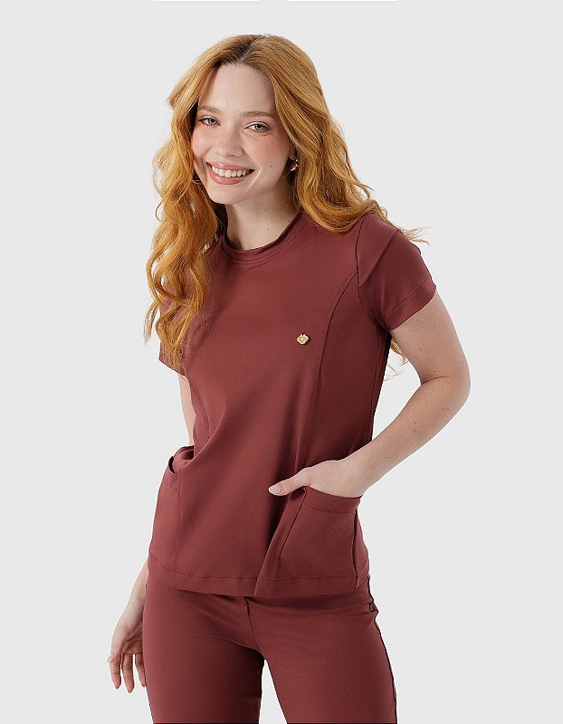 Scrub Feminino Maya Marsala