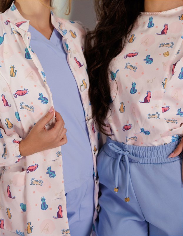 Scrub Feminino Laila Estampa Gatos