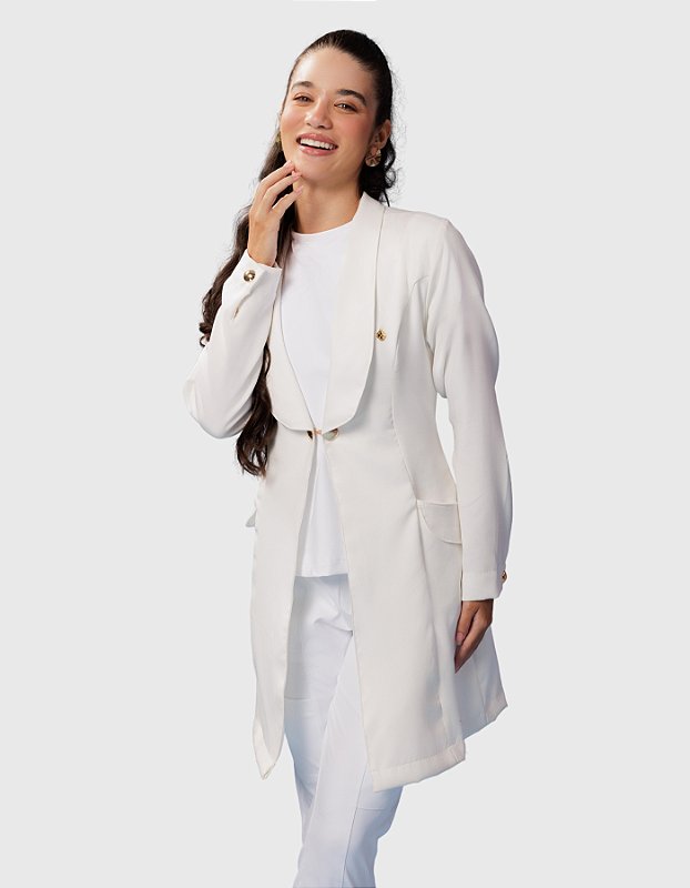 Jaleco Feminino Celine Branco Off