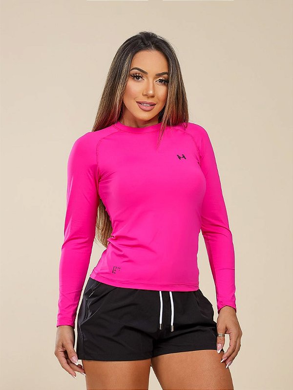 Camisa Feminina Adulto Proteção Uv - Rosa Pink - Mapool