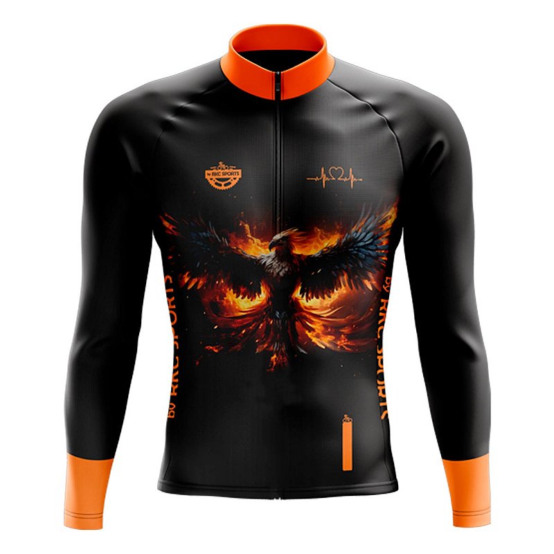 CAMISA CICLISMO MASCULINA RKC SPORTS MANGA LONGA FÊNIX UV+50 - RKC