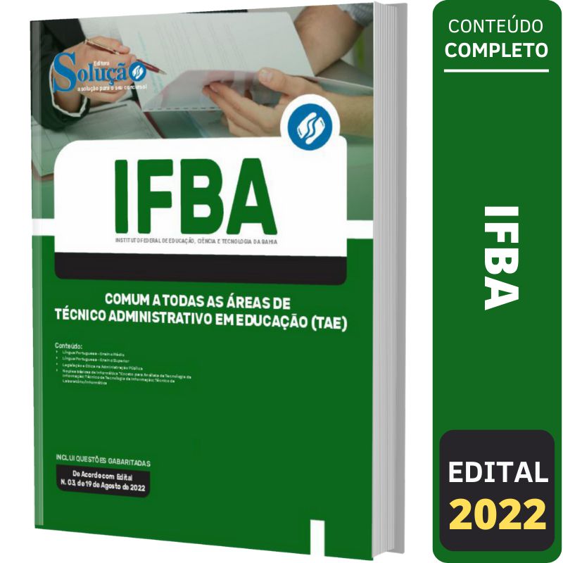 Concurso IFBA 2022: Abertas as inscrição para Técnicos administrativos e  professores