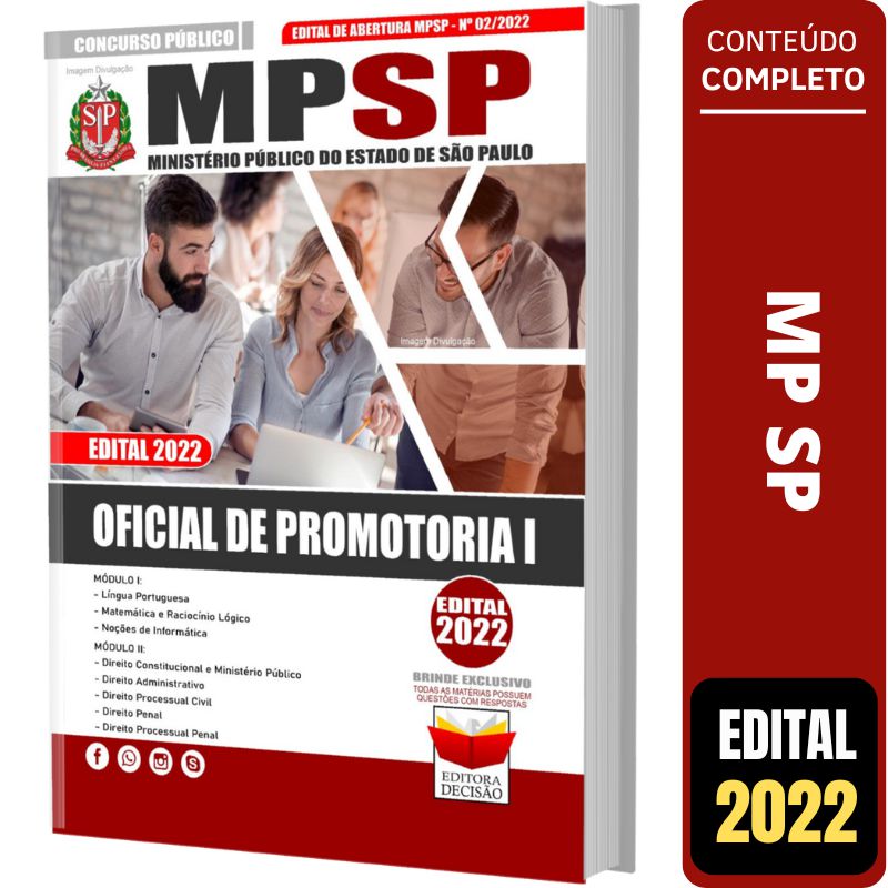 Apostila Concurso MP SP - Oficial de Promotoria 1 - Solução Cursos e  Concursos