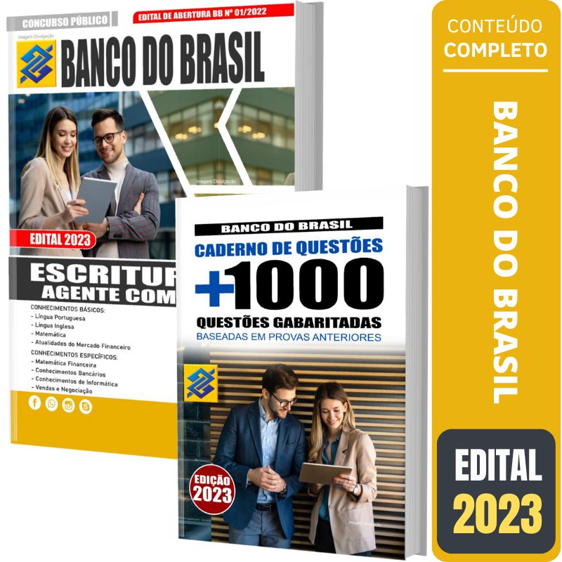 Kit Apostila Banco Do Brasil Escriturário + Questões - Solução Cursos e  Concursos