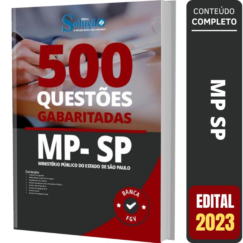 Apostila Caderno de Questões MP SP - Gabaritadas - Solução Concursos ...