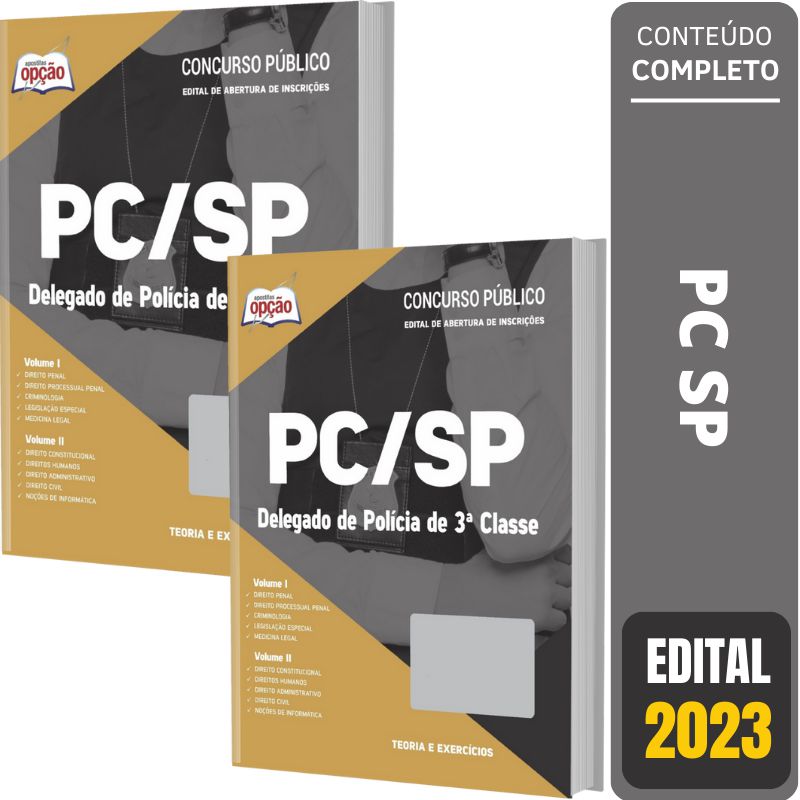 Apostila Concurso Pc Sp 2023 Delegado De Polícia Apostilas Opção Solução Cursos E 