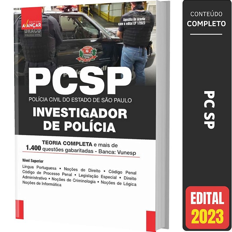 PC-SP (Investigador) – Pós Edital – ESTRATEGIA 2023 – Pacote Teórico +  Passo Estrategico – Polícia Civil de Sao Paulo PC SP - Rateio PCSP -  Concurseiro Unido - Rateios Para Concursos