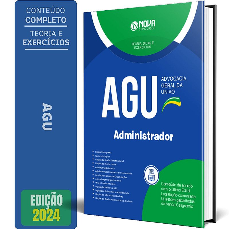 Apostila Concurso AGU 2024 Administrador Solução Cursos e Concursos