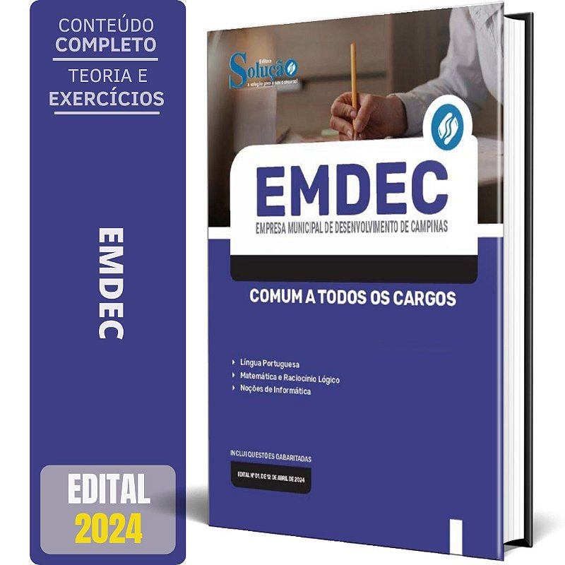 Apostila EMDEC 2024 - Comum a Todos os Cargos - Solução Concursos ...