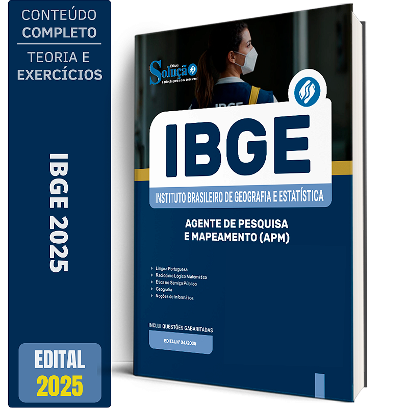 Apostila IBGE 2025 - Agente de Pesquisas e Mapeamento (APM) - Solução ...