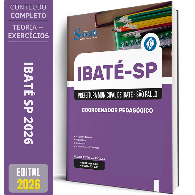 Apostila Prefeitura Ibaté SP 2026 - Coordenador Pedagógico - Solução ...