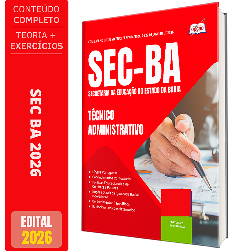 Apostila SEC BA 2026 - Técnico Administrativo em Nível Médio - Solução ...