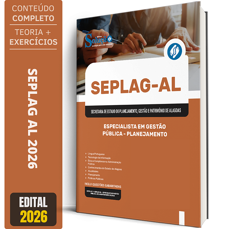 Apostila SEPLAG-AL 2026 - Planejamento - Solução Concursos | Apostilas ...