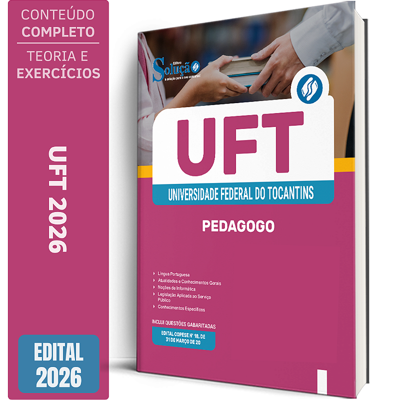 Apostila UFT 2026 - Pedagogo - Solução Concursos | Apostilas para ...
