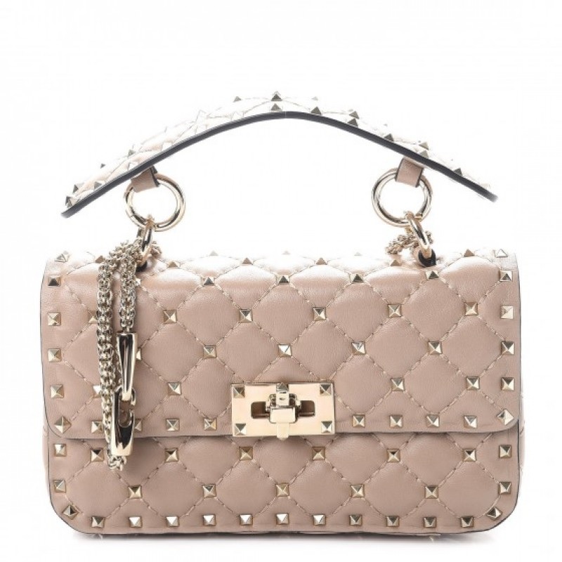 Bolsa Valentino Rockstud Spike Pequena Nude Attractiva Store Moda Feminina