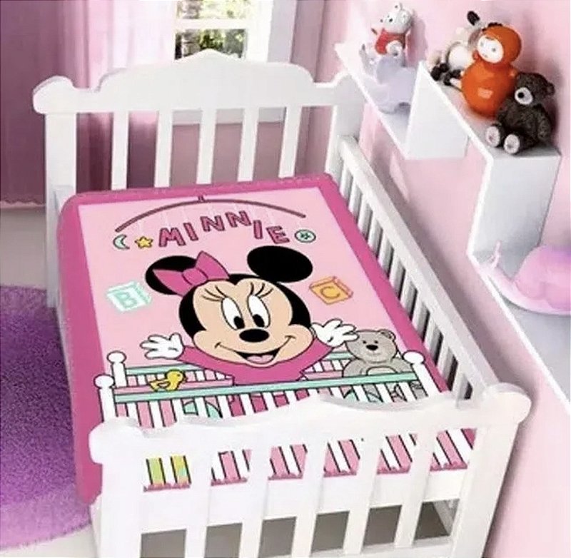 Cobertor Bebê Jolitex Raschel Disney Não Alérgico Rosa
