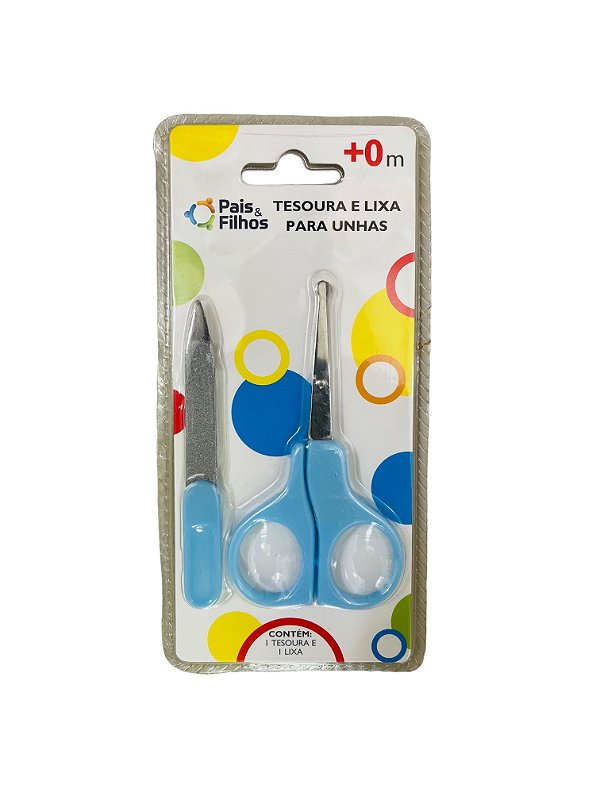 Kit Manicure Bebê Tesoura e Lixa - 2 Peças