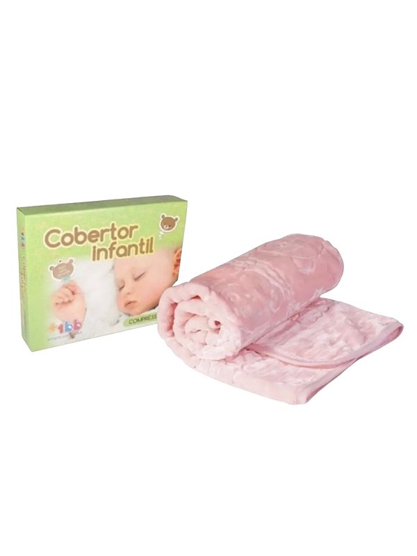 Cobertor Bebê Infantil Compressado Antialérgico Dardara Rosa