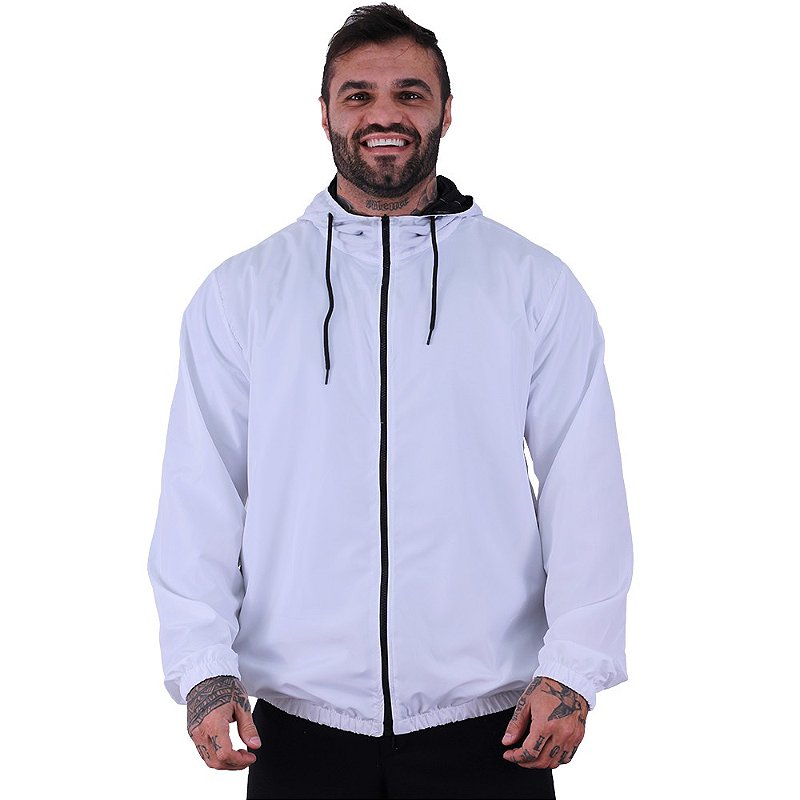 Jaqueta Corta Vento com Zíper Gola Alta MXD Conceito Branco - MXD Conceito