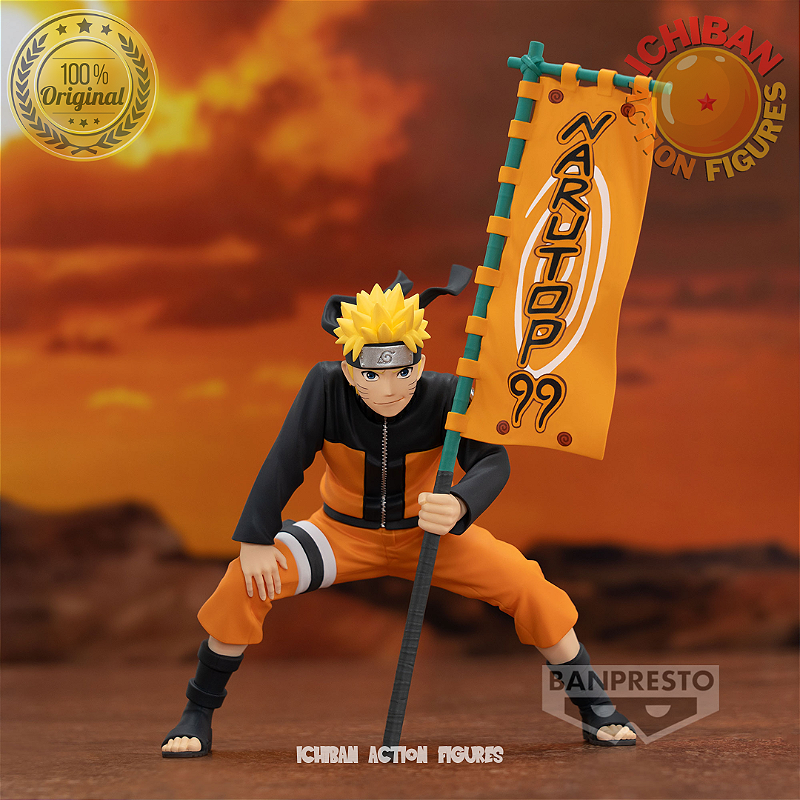 UZUMAKI NARUTO COM BANDEIRA NARUTO SHIPPUDEN NARUTOP99 BANPRESTO