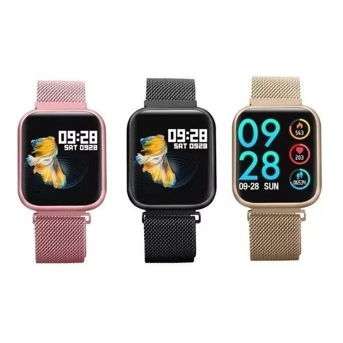 Smartwatch P80 Relogio Inteligente Pulseira Extra De Aco Mundo Kids