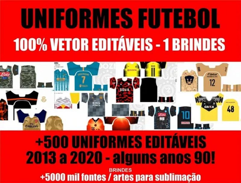 Fontes Tipografias Times De Futebol +5,000 -instaláveis - Vetor - Arqu -  Acesso Loja - A sua loja gráfica