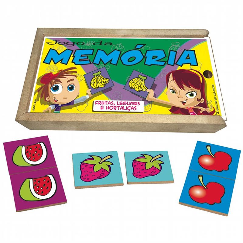 Jogo da Memória Frutas - Majoca Colorê Brinquedos Educativos