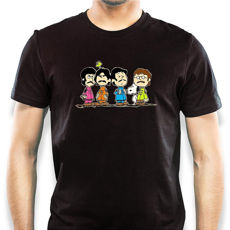 Camiseta rock beatles Sgt. Snoopy Club Band tamanho adulto com