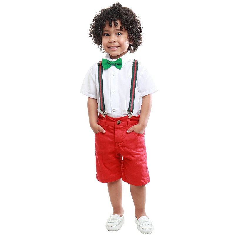 Conjunto Roupa Infantil Natal bebe masculina ensaio fotográfico Verde -  Pó-Pô-Pano