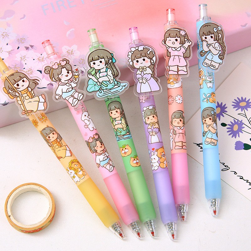 Canetas Fofas Kawaii Personagens. Kit com 30 + Refil