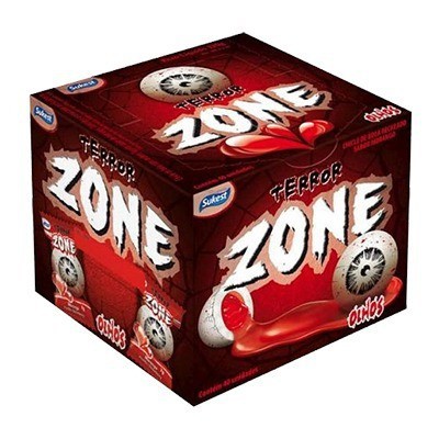 Chiclete sabor morango TERROR ZONE 320g - c/ 40un - Santa Cruz