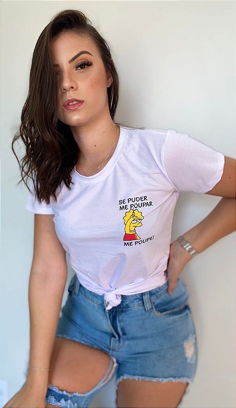 Camiseta Lisa Simpson Moda Tumblr T-shirt Unissex Poliéster