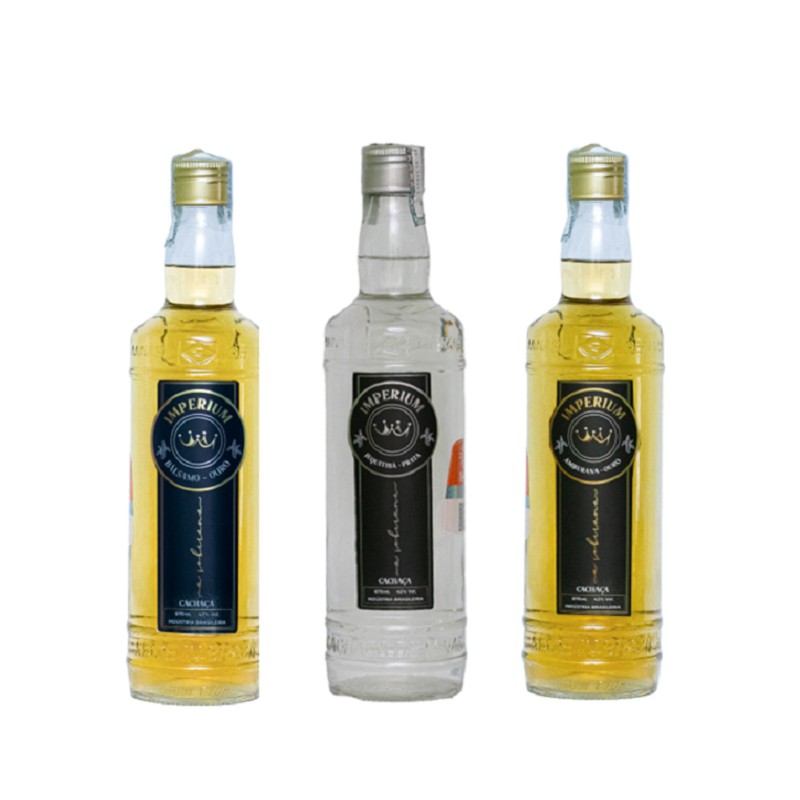 Kit - Cachaça Mineira Envelhecida Prata Jequitibá & Ouro Amburana & Ouro Bálsamo