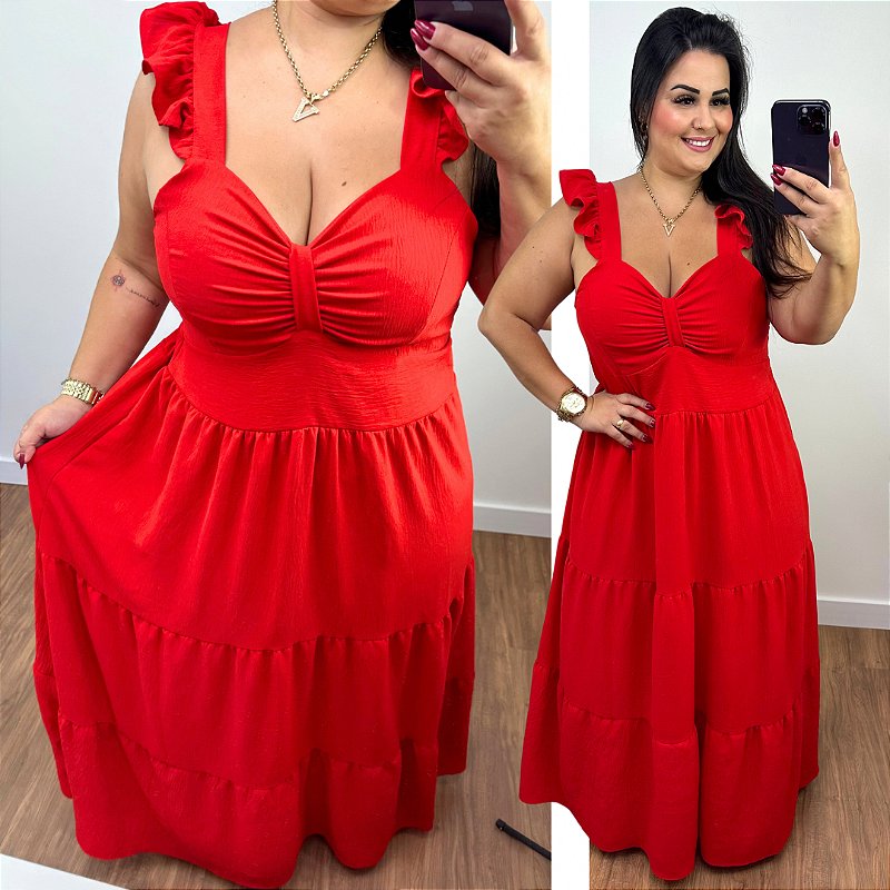 Vestido Zara Vermelho Plus SIze - Belíssima 48 - Belissima48