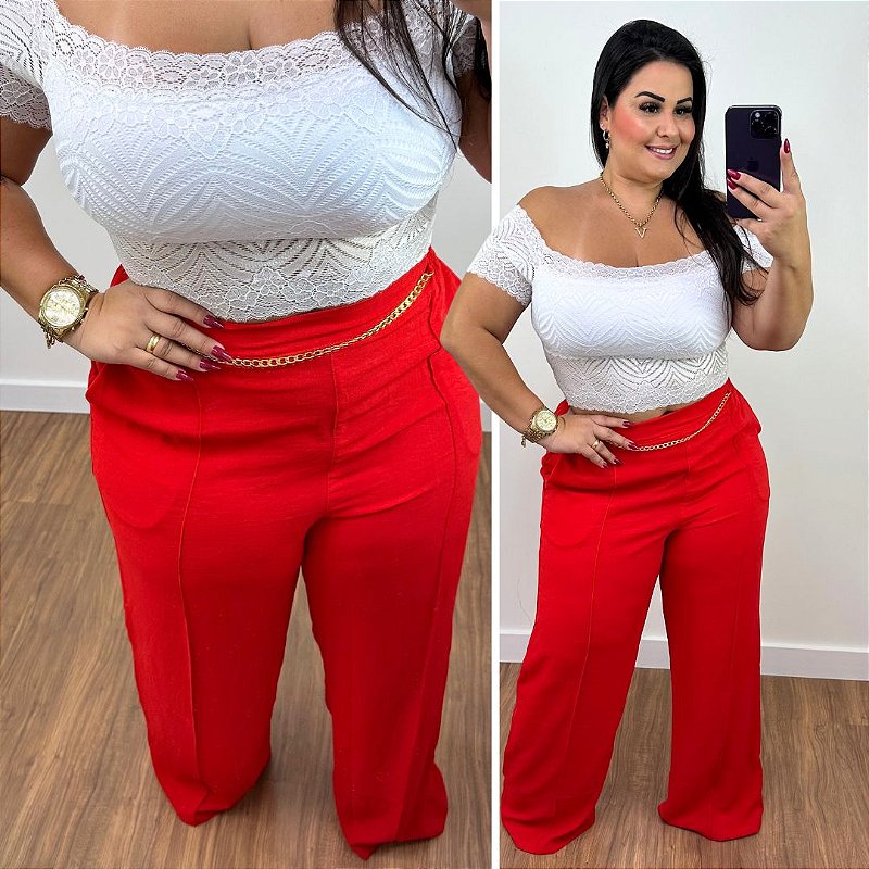 Body Renda Manga Branco Plus Size - Belíssima 48 - Belissima48