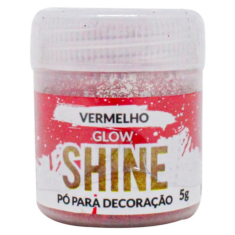 Duo Sorvetinho Glitter - Branco/Vermelho - 5 cm