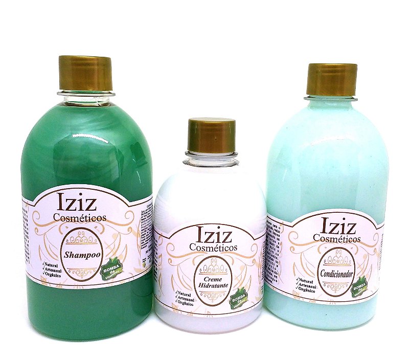 Linha de crescimento capilar (tamanho médio) -  Essência Maçã Verde