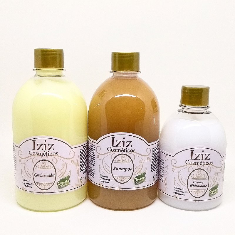 Linha orgânica controle de queda e caspa tamanho médio  - Essência de Erva Doce ou Buriti