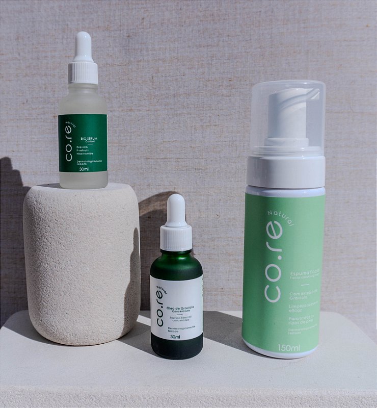 Kit SKINCARE (Espuma facial + Bio Sérum Control + Óleo de Graviola Concentrado)