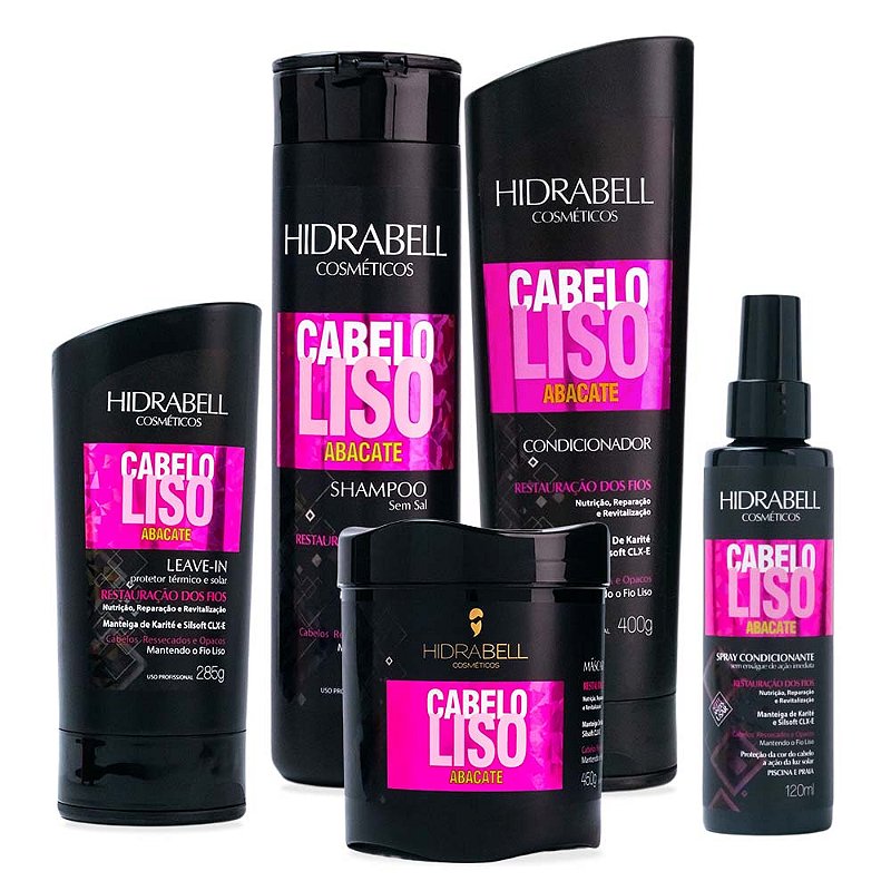 Shampoo Cabelo Liso Abacate 500ml Hidrabell - Hidrabell Cosméticos