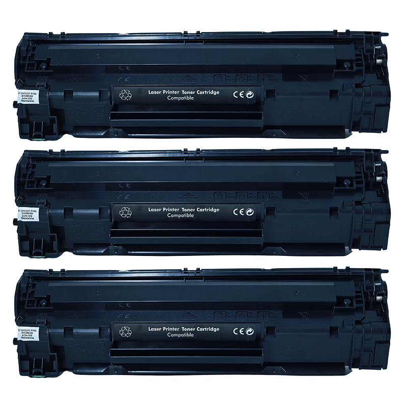 Kit com 3 Toner Compatíveis para Impressora HP-P1102w M1120 P1005 - Supli