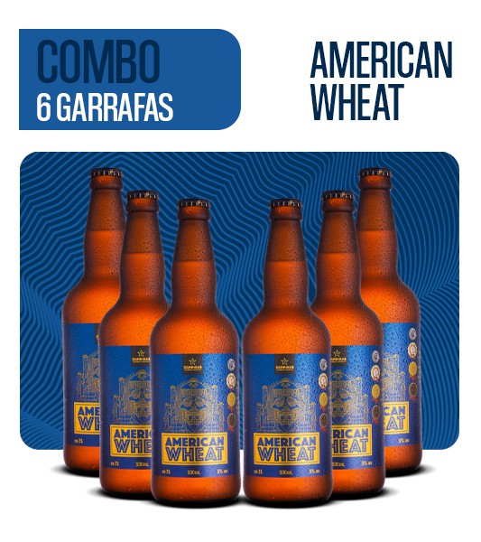 Pack de cerveja artesanal da CAMPINAS - 6 American Wheat 500ml