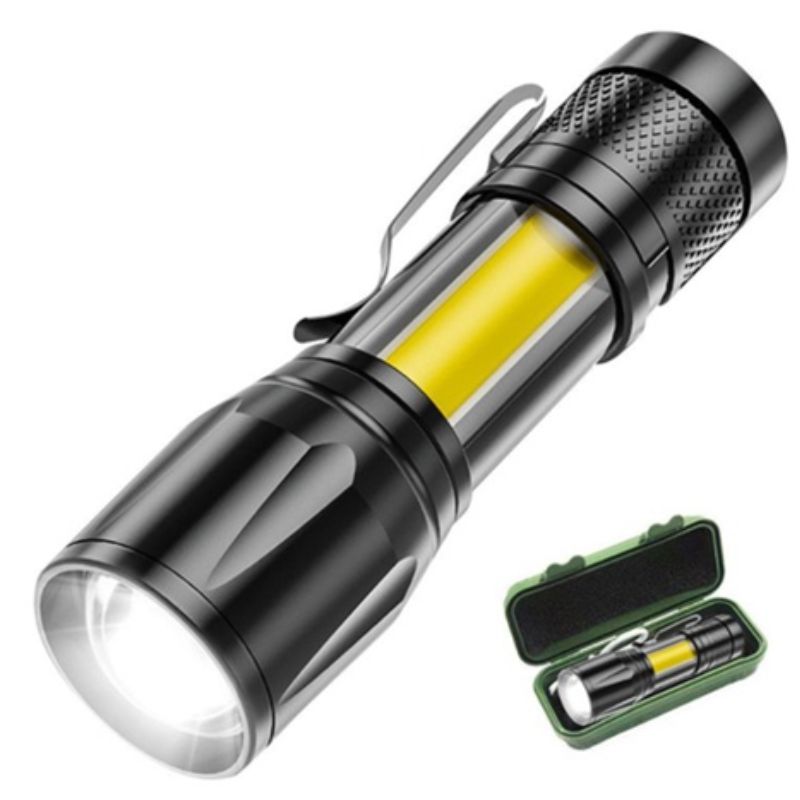 Mini Lanterna Tatica Alumínio Recarregável Com LED E Zoom - Bio Hair Shine