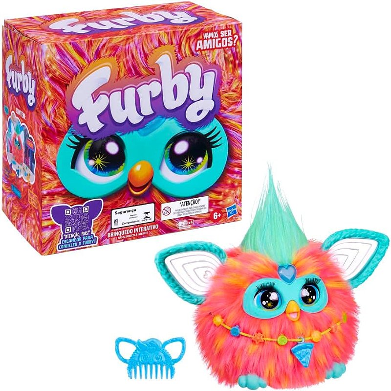 Furby Coral Brinquedo de Pelúcia Interativo Hasbro F6744 - Star