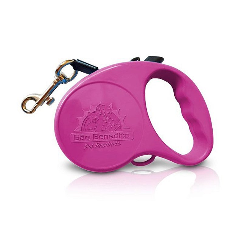 Guia Retrátil Fita Supercane - Rosa