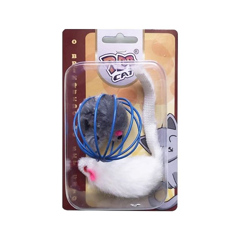 Brinquedo Ratinho e Bolinha Rato para Gatos