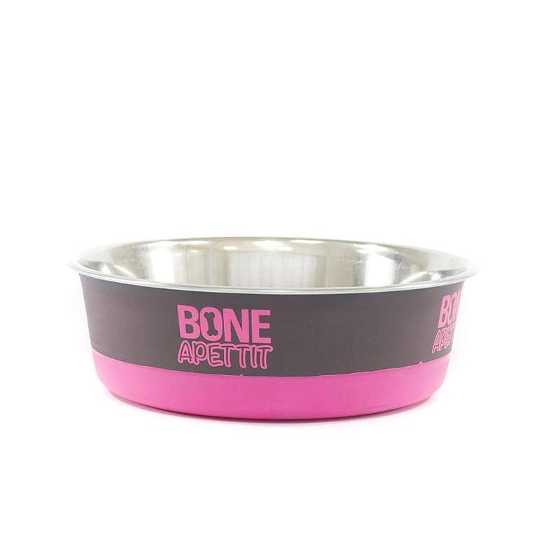 Comedouro Inox Bone Apettit - Rosa