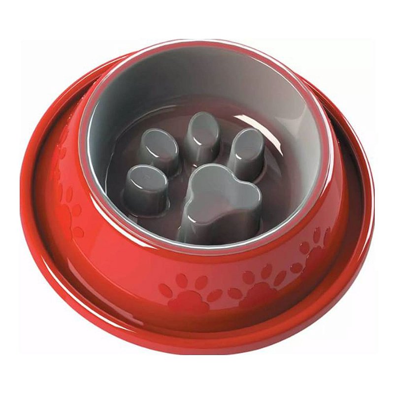 Comedouro 5 em 1 Coma Melhor para Cães - Vermelho